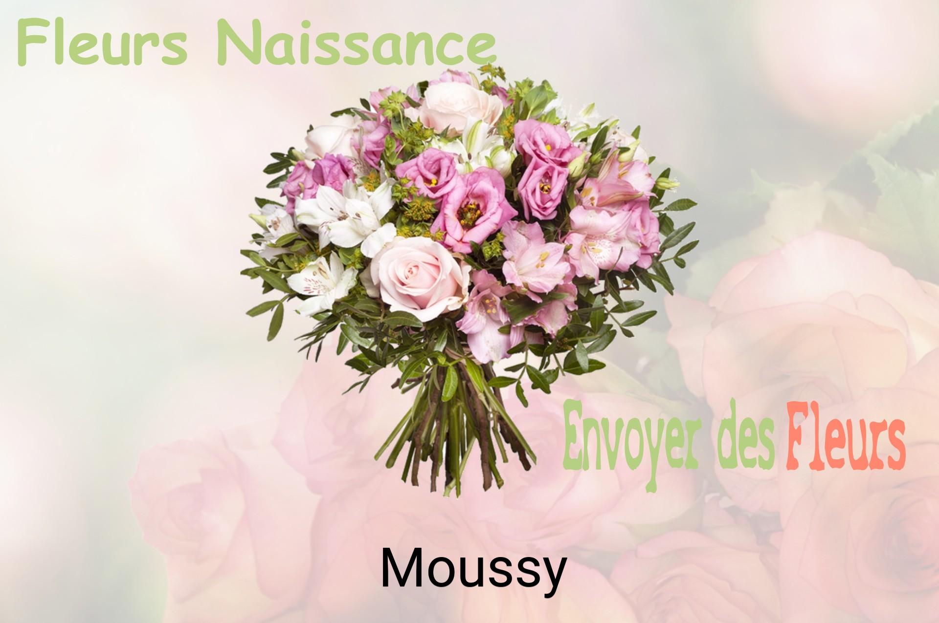 Bouquet de fleurs de naissance livré à Moussy