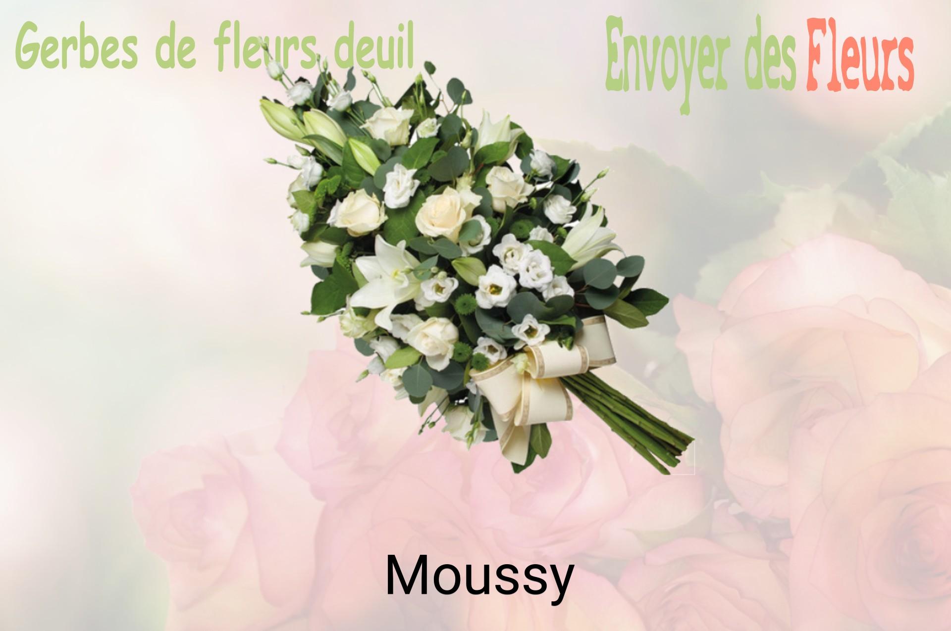Gerbe de fleurs de deuil livrée à Moussy